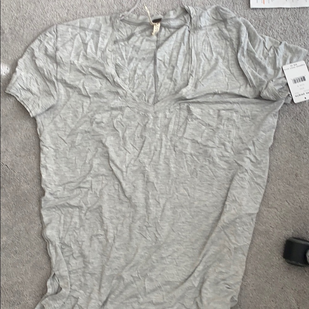 Free people gray pocket t shirt